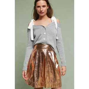 Anthropologie Moulinette Soeurs Copper Metallic Skirt size S A-line